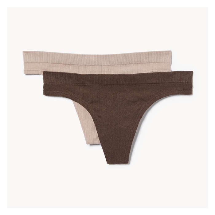 Women's 2 Pack Seamless Rib Thong