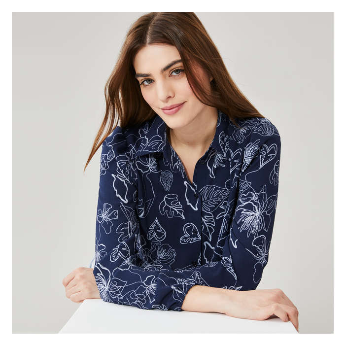 Aux Femmes Chemisier boutonné à manches bouffantes