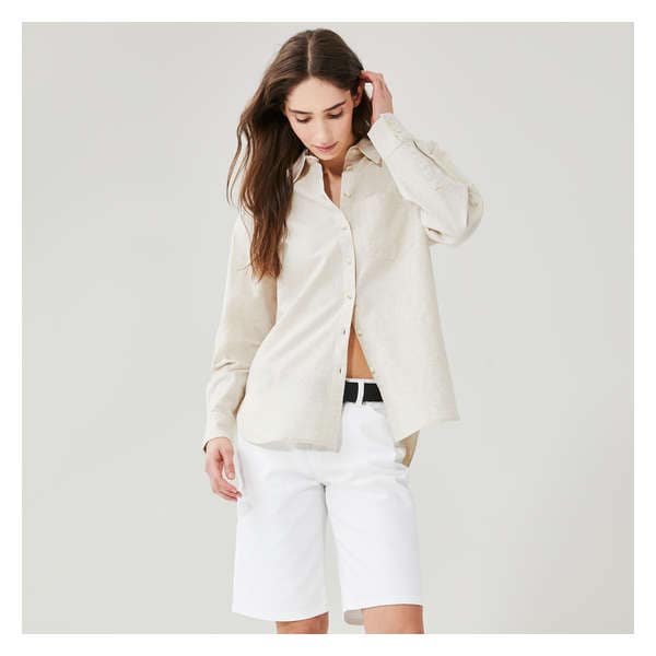 Oversized Button-Up Shirt - Linen