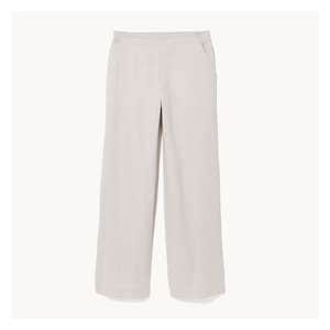 Wide Leg Linen Blend Pant - Beige