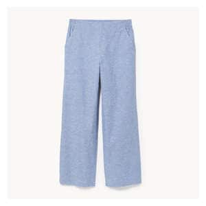 Wide Leg Linen Blend Pant - Blue Mix