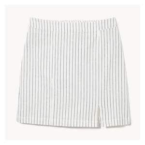 Linen Blend Mini Skirt - Off White