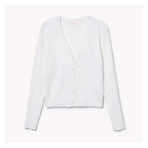 Cable Knit Cardigan - Bright White