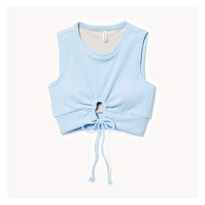 Cinched Crop Swim Top - Pastel Blue