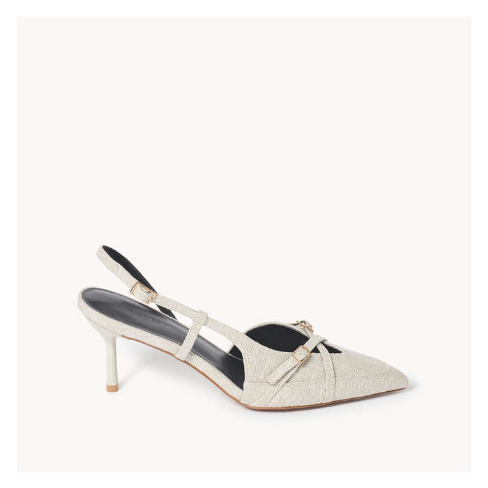 Women's Linen Slingback Pumps