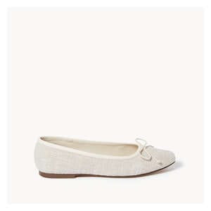 Linen-Blend Flats - Cream