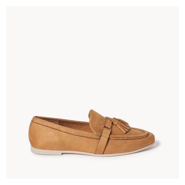 Suede Tassel Loafers - Brown