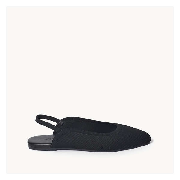 Knit Slingback Flats - Black