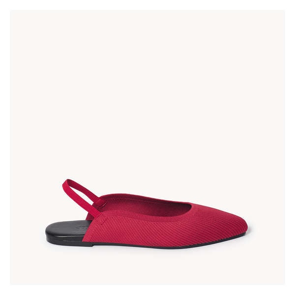 Knit Slingback Flats - Red