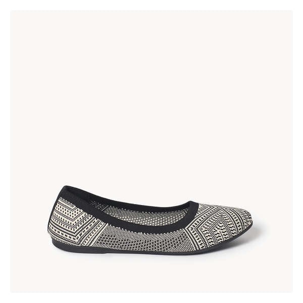 Knit Ballerina Flats - Beige