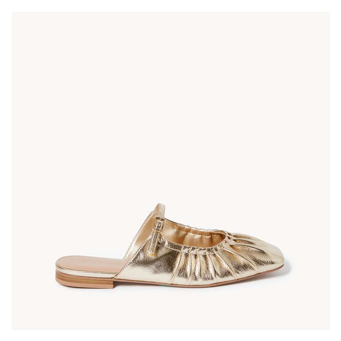 Aux Femmes Mules de style chiffonné - Or