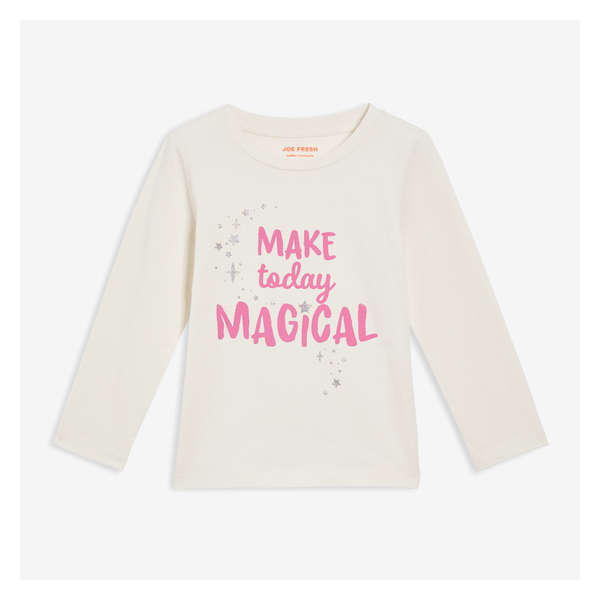 Toddler Girls' Graphic Long Sleeve - Ivory