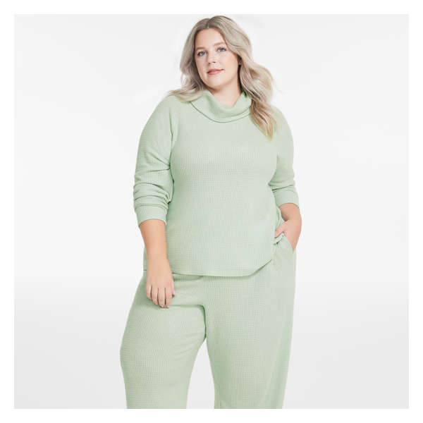 Women+ Waffle Knit Sleep Pant - Pastel Green
