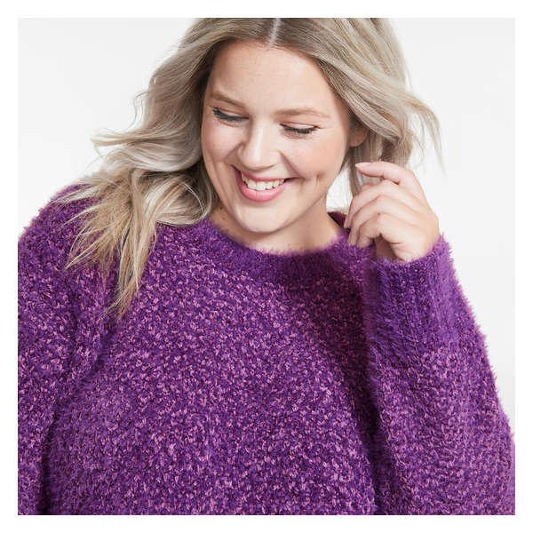 Women+ Chenille Sweater - Bright Purple