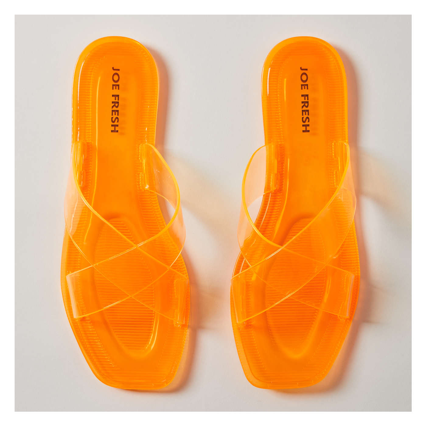 Neon orange deals jelly slides