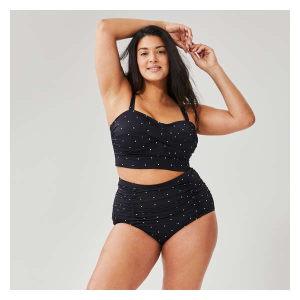 Women+ Ruched Bikini Bottom - Black