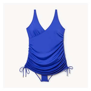 Women+ Ruched Swimsuit - Bright Blue