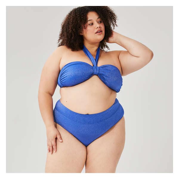 Culotte de bikini à taille haute Femmes+ - Bleu Vif