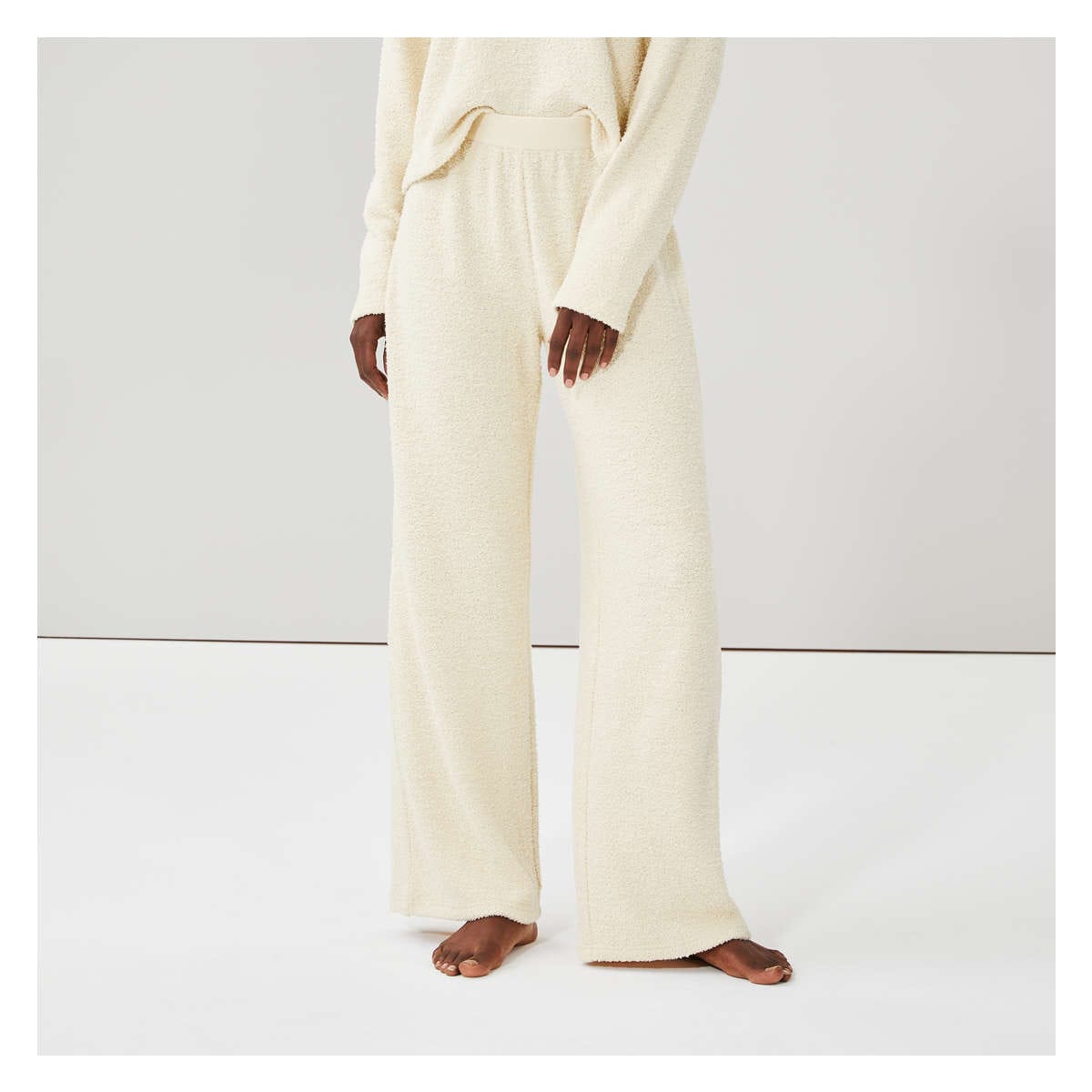 Chenille Pajama Pant in Cream from Joe Fresh