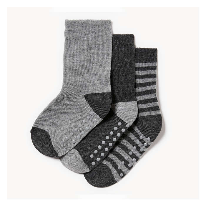 Toddler Boys’ 3 Pack Socks in Dark Charcoal Mix from Joe Fresh
