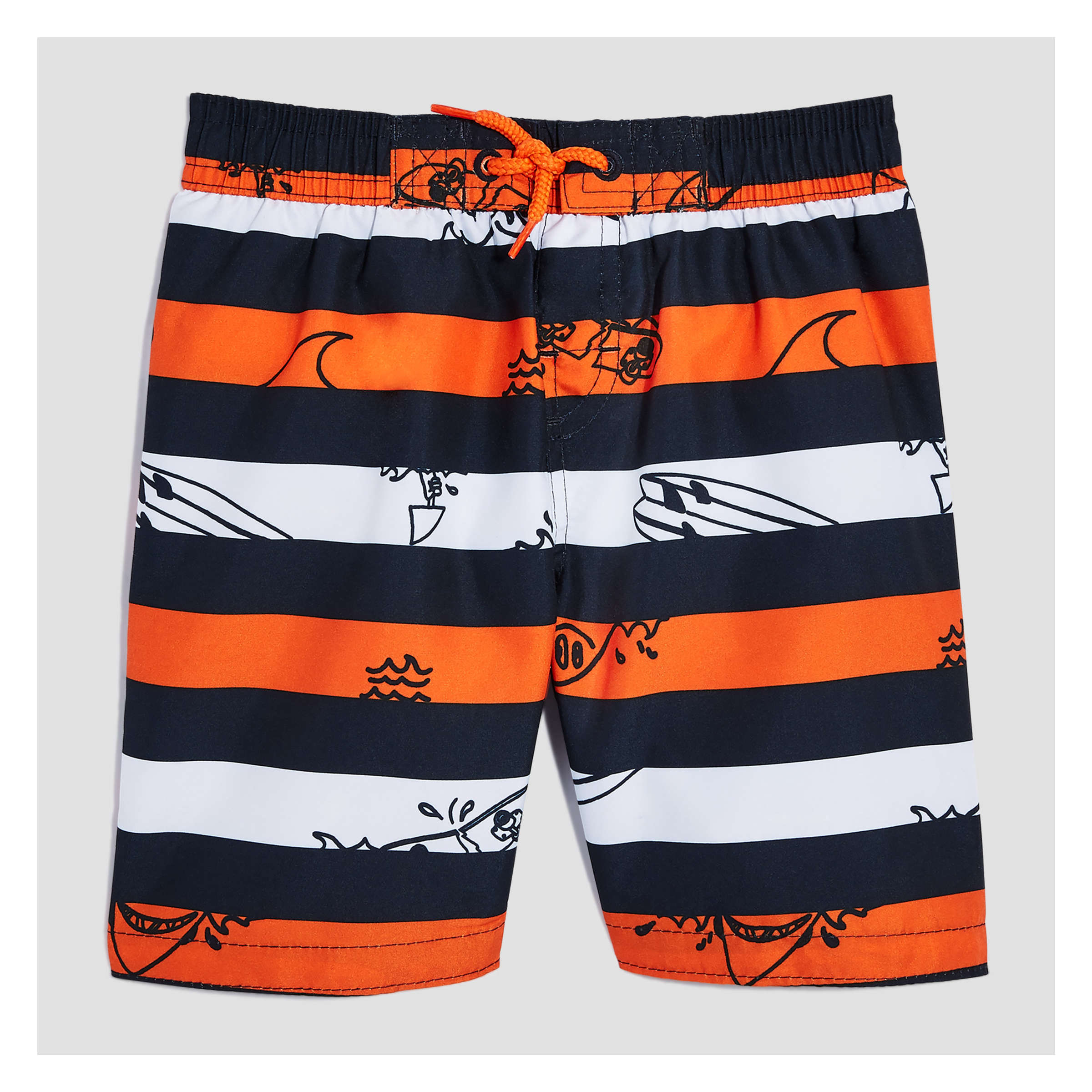 boys orange swim trunks