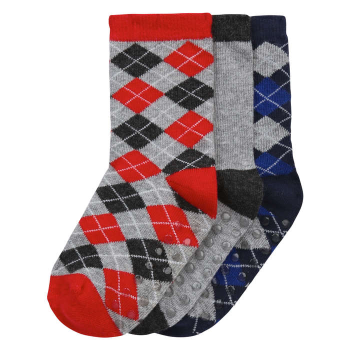 Toddler Boys’ 3 Pack Argyle Socks in Grey from Joe Fresh