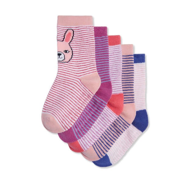 Toddler Girls' 5 Pack Socks - White