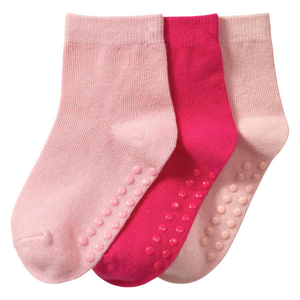 Toddler Girls’ 3 Pack Crew Socks - Light Pink