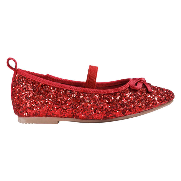 Toddler Girls’ Sequin Ballerina Flats in Red from Joe Fresh