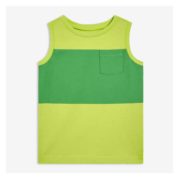 Toddler Boys' Colour Block Tank - Light Lime Green