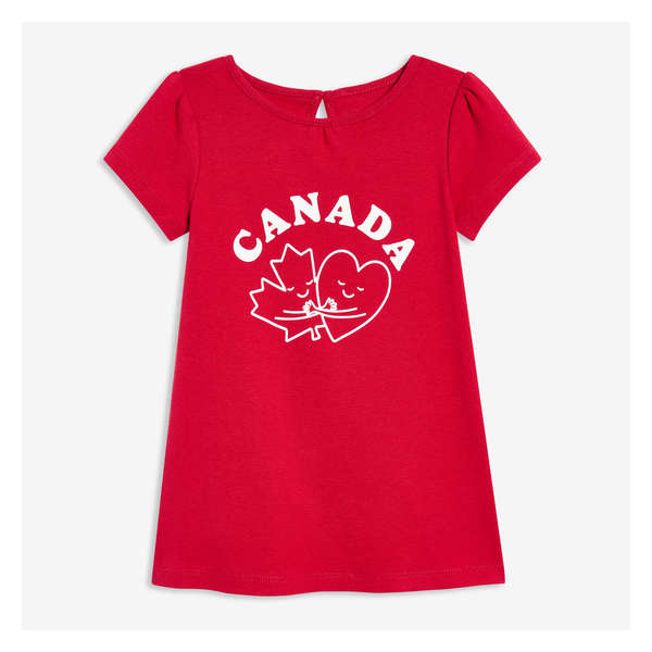 Baby Girls' Canada Tee Dress - Red