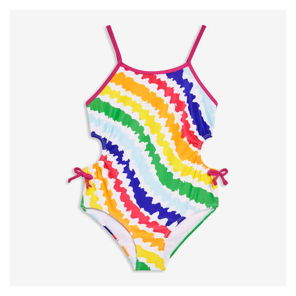 Kid Girls' Side Cut-Out Swimsuit - Red