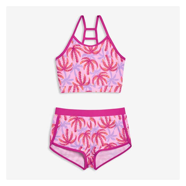 Kid Girls' 2 Piece Printed Swimsuit - Pink
