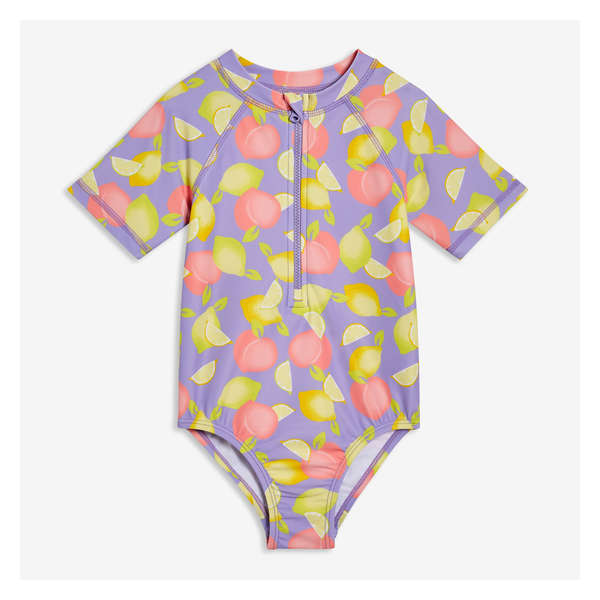 Toddler Girls' Rash Guard Swimsuit - Lilac