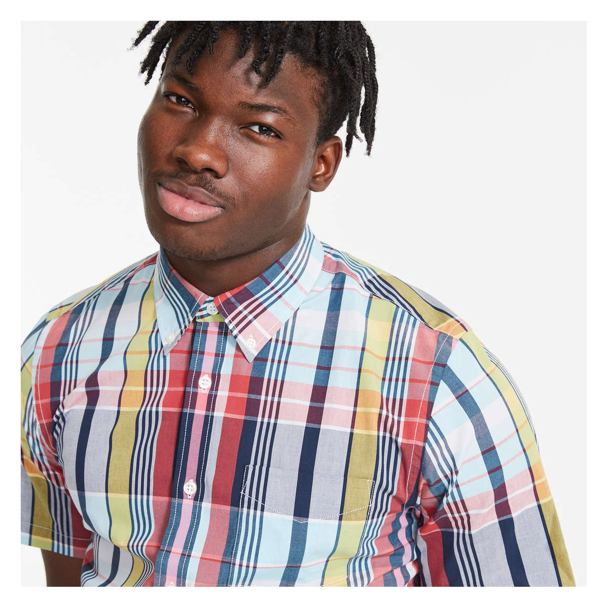 mens short sleeve plaid dress shirts