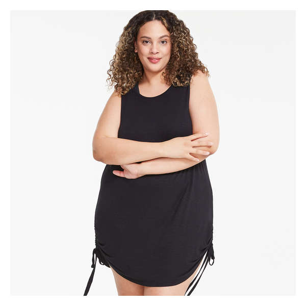 Women+ Ruched Cover-Up - Black