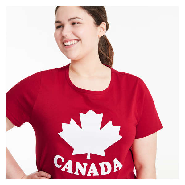 Women+ Crew Neck Canada Tee - Red