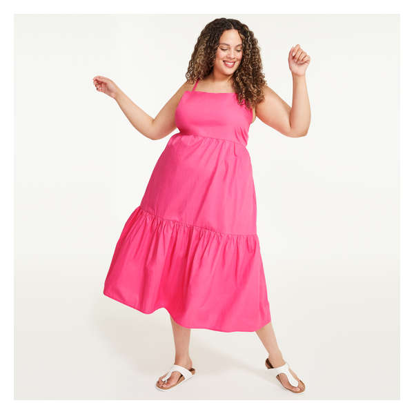 Women+ Back Tie Dress - Bright Pink