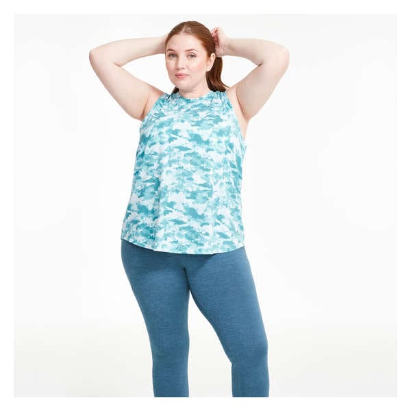 Women+ Printed Cut-Out Active Tank - Blue
