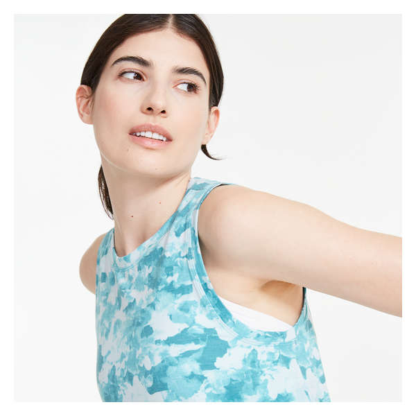 Printed Cut-Out Active Tank - Blue