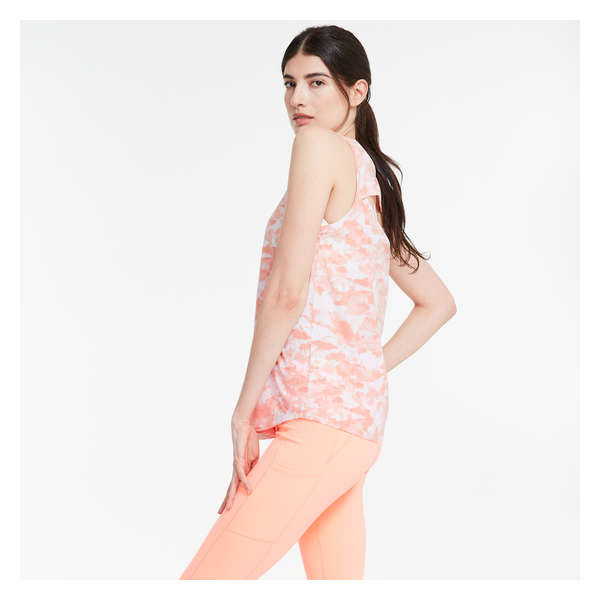 Printed Cut-Out Active Tank - Orange