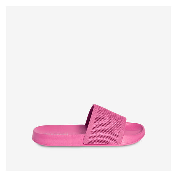 Knit Strap Slides - Pink