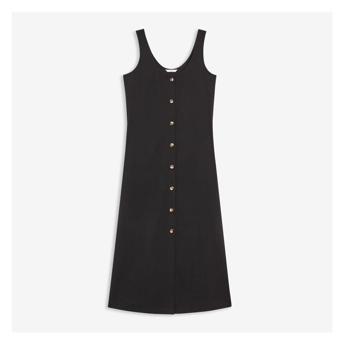 Button-Down Tank Dress in Black from 