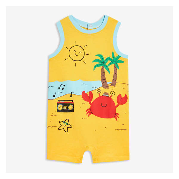 Baby Boys' Graphic Romper - Gold