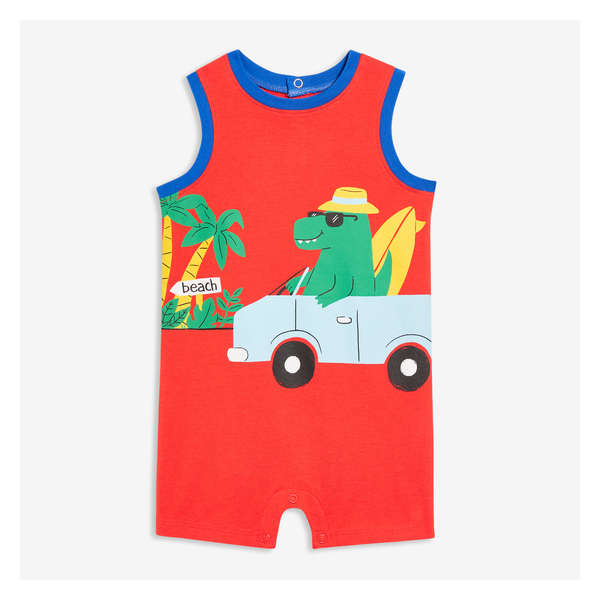Baby Boys' Graphic Romper - Red