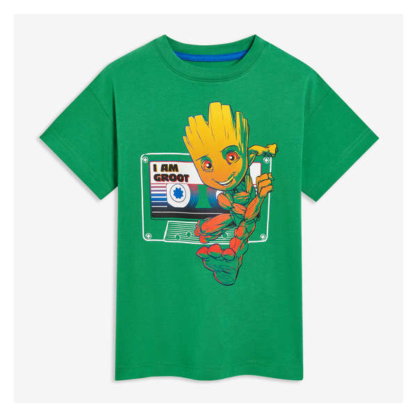 Kid Marvel Groot Tee - Dark Lime Green