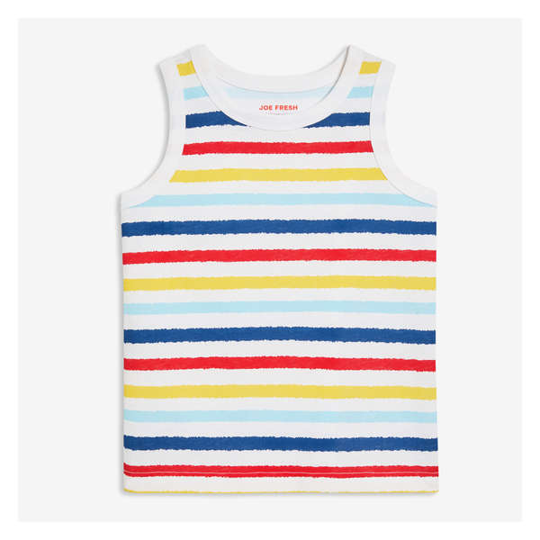 Toddler Boys' Stripe Tank - White