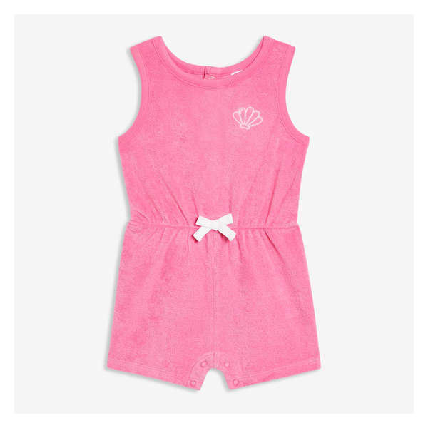 Baby Girls' Terry Towel Romper - Pink