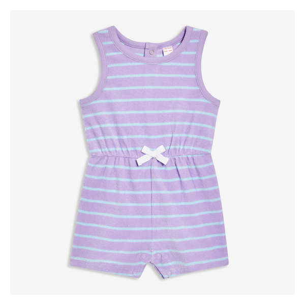 Baby Girls' Terry Towel Romper - Lavender