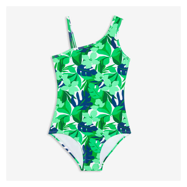 Kid Girls' Asymmetrical Swimsuit - Green